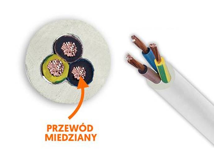 Przedłużacz wtyk gniazdo 3m biały