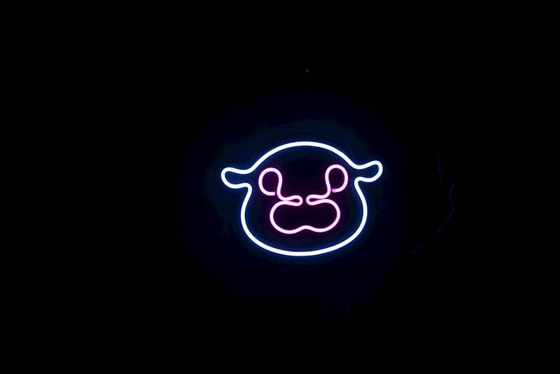 neon hipopotam Moo Deng 29x21cm
