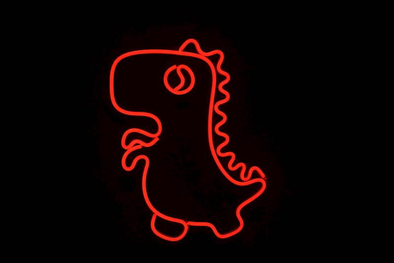 neon Dinozaur T-Rex 43x28cm 