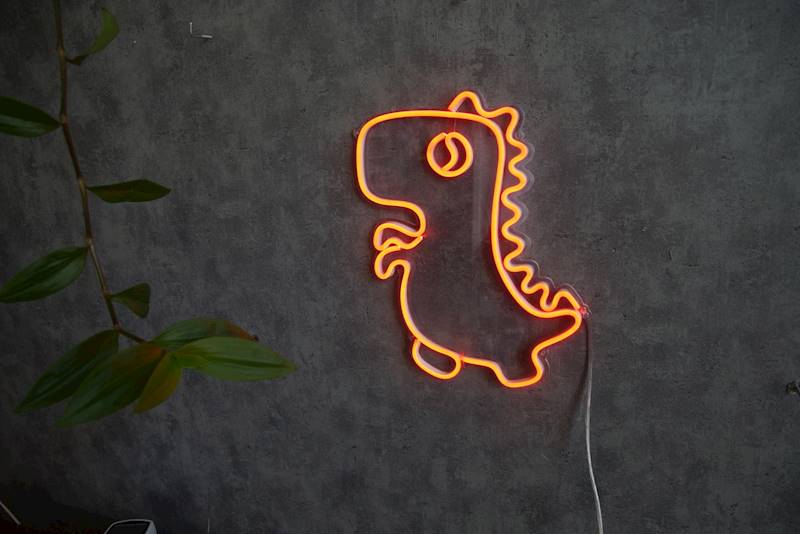 neon Dinozaur T-Rex 43x28cm 