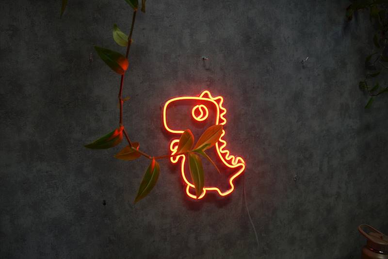 neon Dinozaur T-Rex 43x28cm 