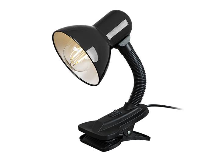 Lampka biurkowa LB-08 z klipsem czarna 