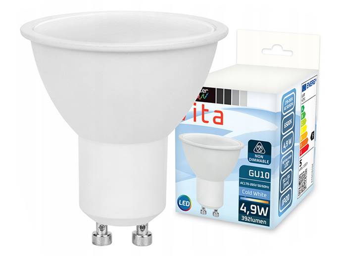 Żarówka LED GU10 4,9W biały zimny