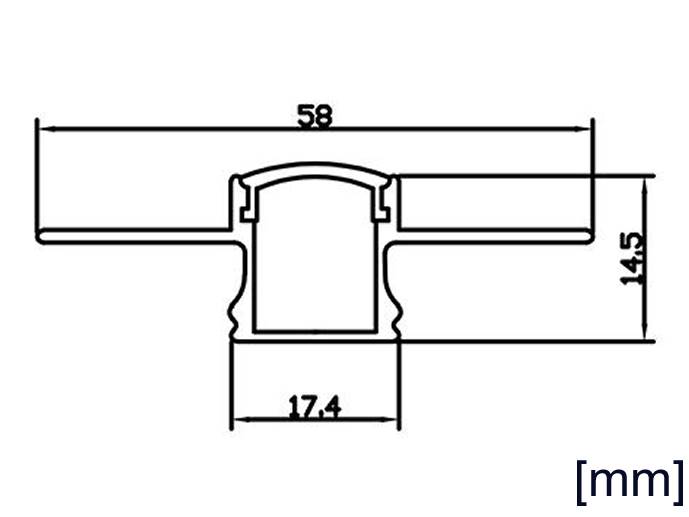Profil do LED Masterled GK 12mm 2m anoda