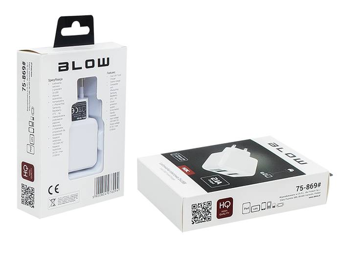 Ładowarka sieciowa USBx2 1A+2.1A