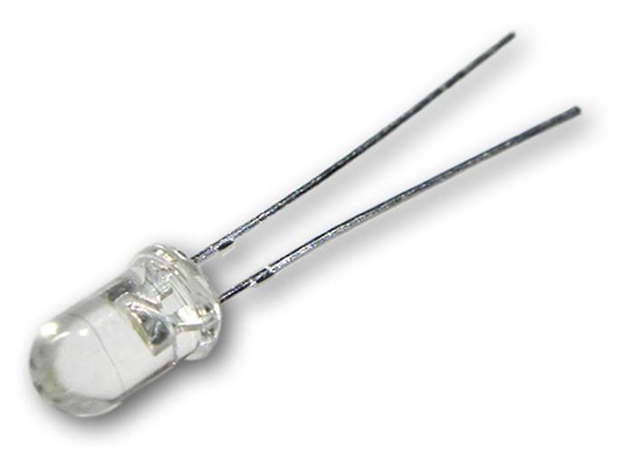 Dioda LED 5mm biała ciepła 12V clear