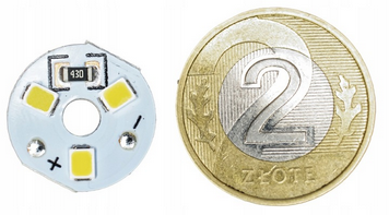Moduł LED 3 SMD 12V 1W, okrągły, 6000K