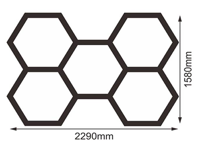 Zestaw Lamp LED HEXAGON 5 192W 6500K