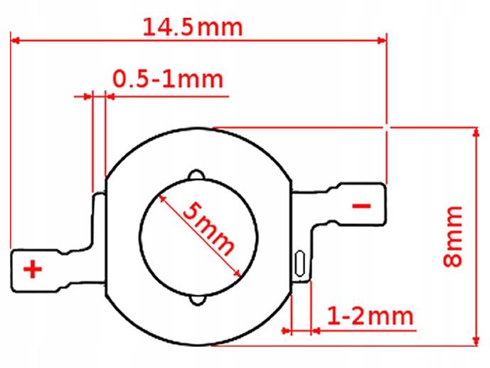 dioda led power led  SMD 1W biała ciepła