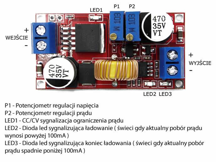 Przetwornica Step-Down XL4015 CC/CV 1,25V-36V 5A