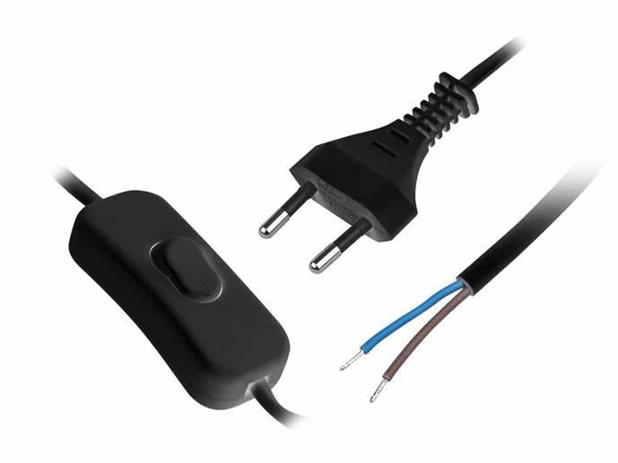 Kabel przyłączeniowy z wtyczką 2x0,5omy z wył cz.