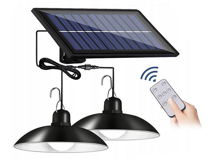 Lampa solarna retro high bayx2 z pilotem