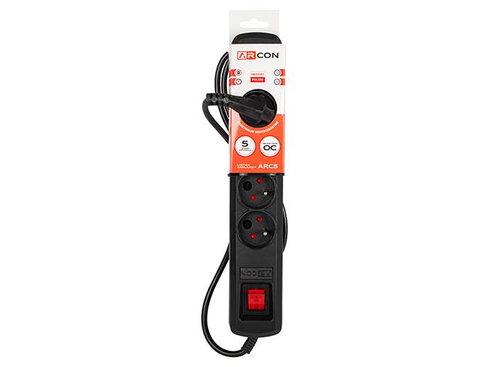 Listwa z filtrem 5gn 1,5m czarna 