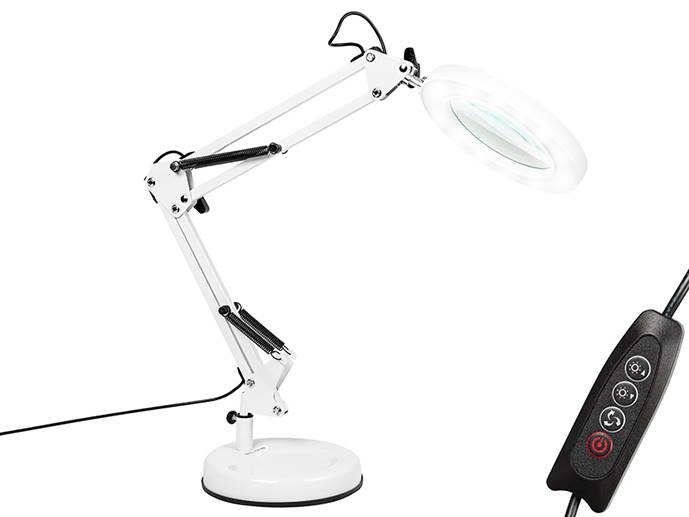 Lampa biurkowa z lupą biała LB-23