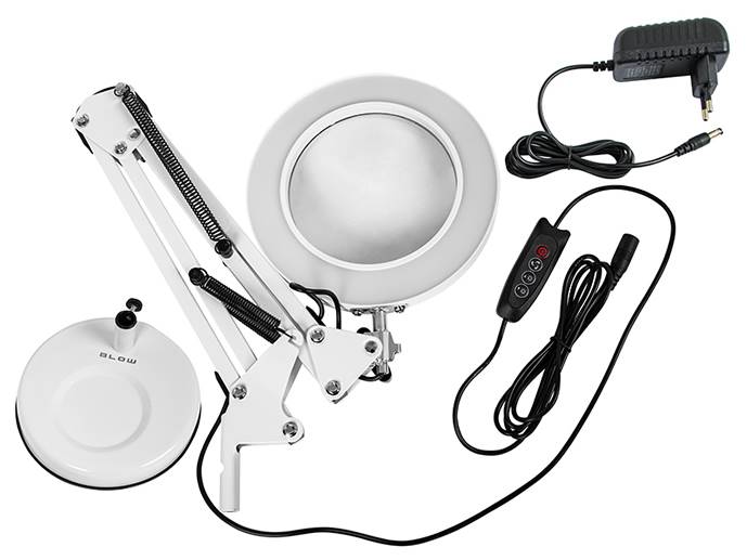 Lampa biurkowa z lupą biała LB-23