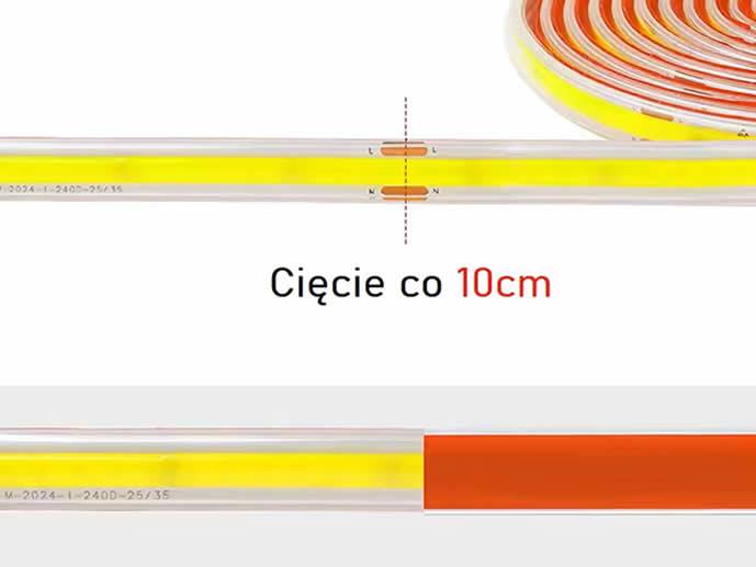 Taśma LED COB 230V bez zasilacza b.zimny 1m