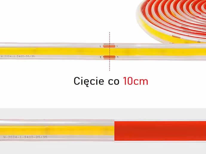 Taśma LED COB 230V biały dzienny bez zasilacza 1m