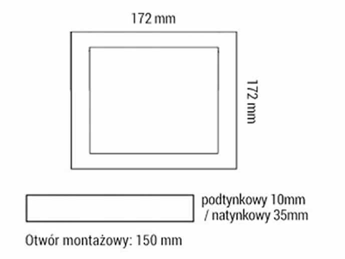 PANEL LED KWADRAT NAT+WP 2W1 12W B.DZENNY