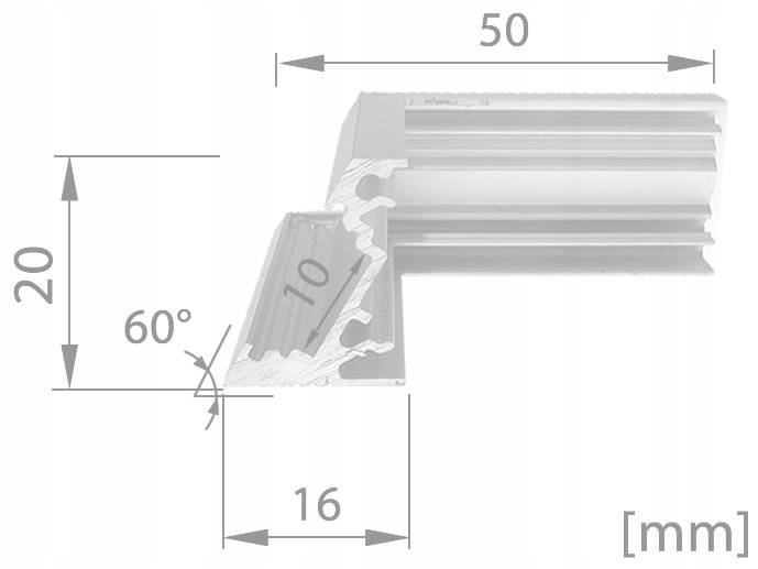 Profil do LED CORNER łącznik kąt 60 biały zewnętrz