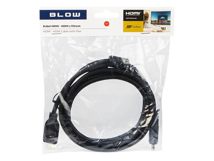 Przyłącze HDMI-HDMI 3m zawieszka + filtry
