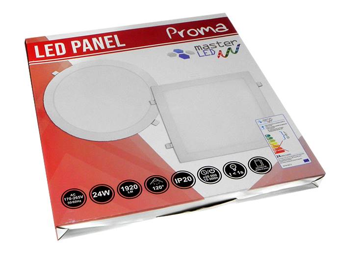 Panel LED okrągły wpuszczany 24w b.zimny PROMA