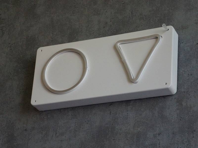 neon WC kółko i trókjąt  30x13cm BIAŁY potrójna