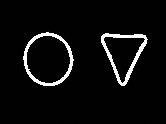 neon kaseton WC kółko i trókjąt 30x13cm