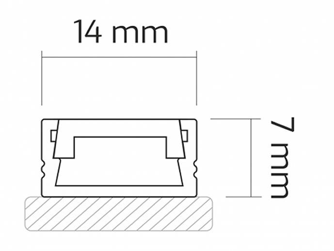 Profil LINE mini 2m nakładany złoty kl.trans kpl