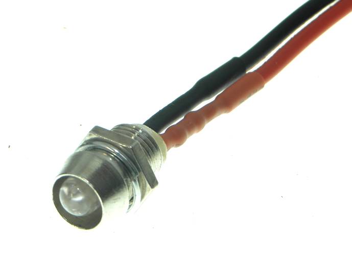 DIODA KONTROLKA 5MM NIEBIESKA 12V z przewodem