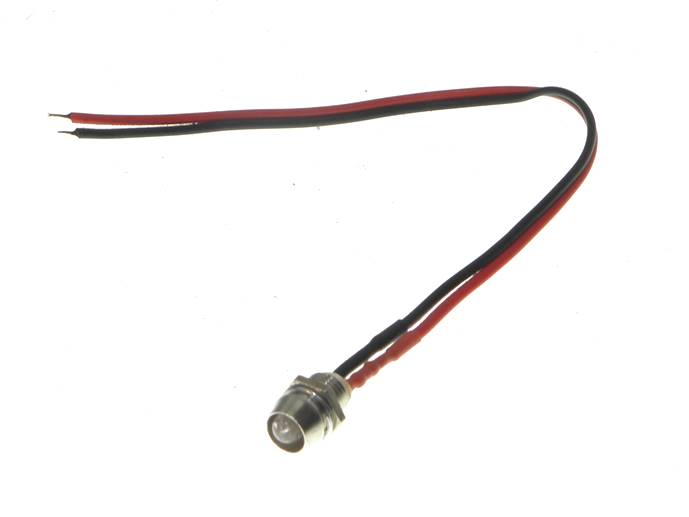 DIODA KONTROLKA 5MM NIEBIESKA 12V z przewodem