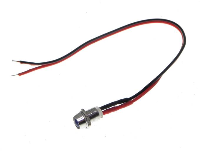 DIODA KONTROLKA 5MM NIEB. 12V z przewodem migająca
