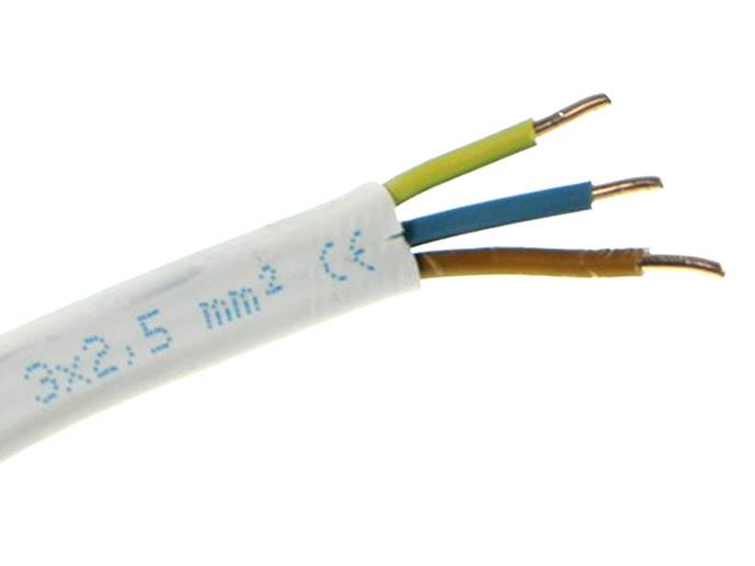 Kabel drut YDYp 3x2,5mm 450/750V biały płaski drut