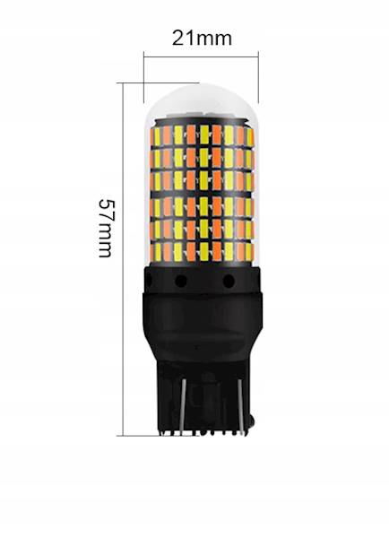 Dual color w21/5w 144smd 4014 Biały + Pomarańczowy