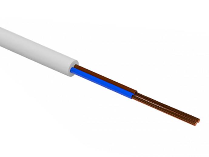 kabel elektryczny OMYp 2x0,75 230V biały okrąg. 1m