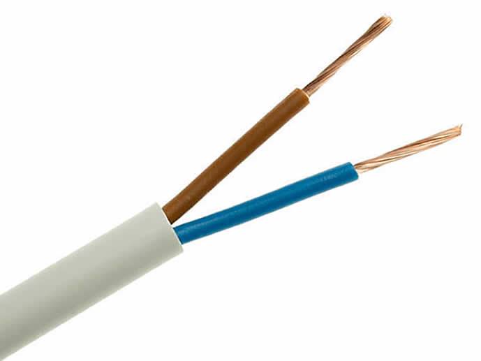 kabel elektryczny OMYp 2x0,75 230V biały okrąg. 1m