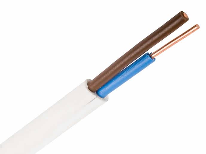 Przewód YDYp 2x1,5 biały drut płaski  300v