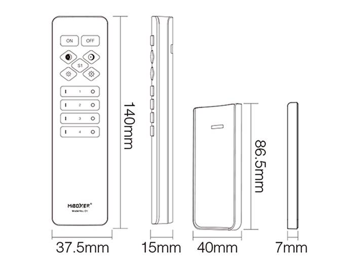 Pilot Mi-light c1 mono CCT z uchwytem magnet. biał
