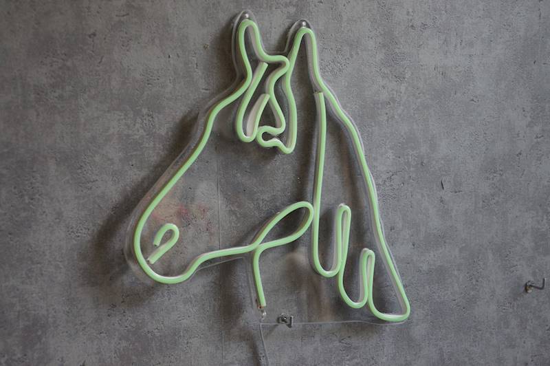 neon Duży koń, przezroczysty 50x48cm