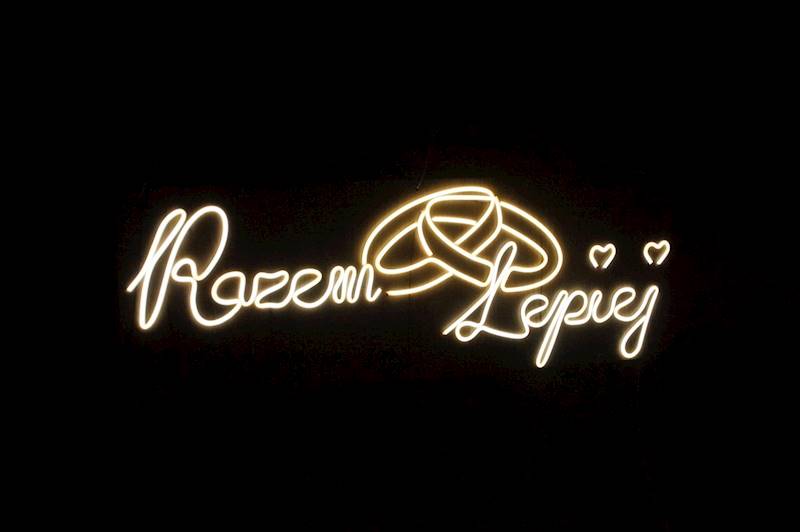 neon Razem lepiej na płycie 64,5x22cm