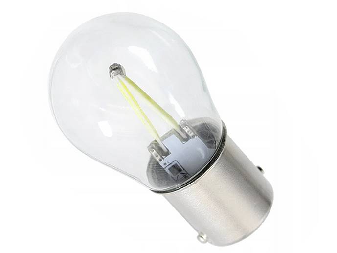 LED 2 COB FILAMENT P21W R5W BA15S 12V 24V BIAŁA