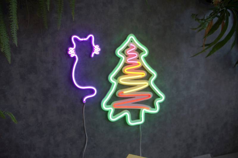 neon Choinka dla kociarzy 48x64 mm 12V kolory
