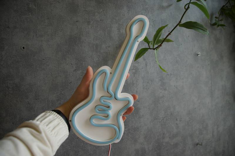 neon Gitara ROCK-owa, biały 40x17cm