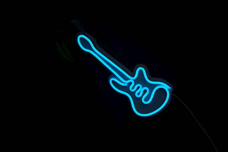 neon Gitara ROCK-owa, biały 40x17cm