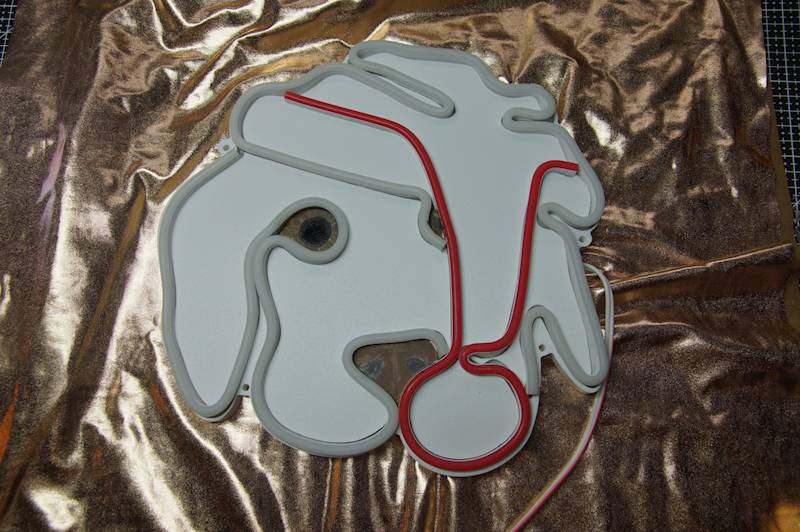 neon Piesek słodk świąteczny, z buźką 26x26cm