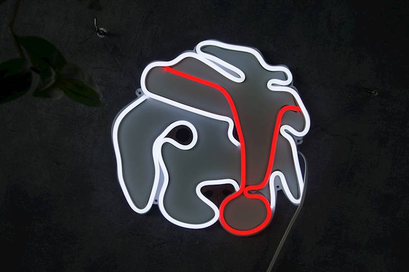 neon Piesek słodk świąteczny, z buźką 26x26cm