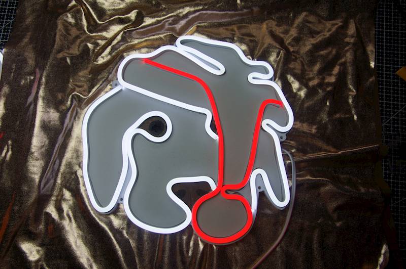 neon Piesek słodk świąteczny, z buźką 26x26cm