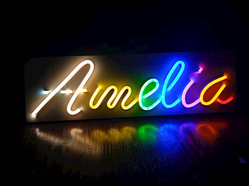 neon Piesek większy, przezroczysty, 24x30cm