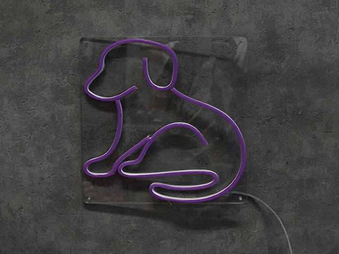 neon Piesek większy, przezroczysty, 24x30cm