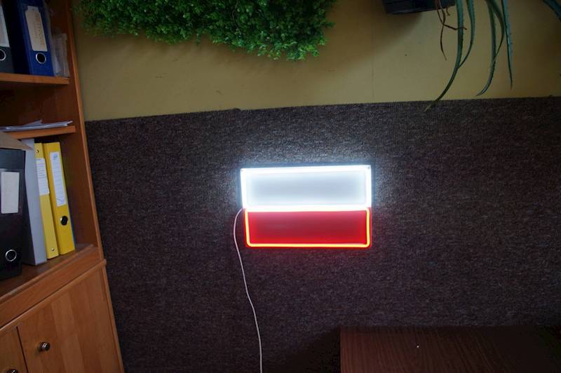 neon flaga Polska, biało- czerwona 35x26 cm 