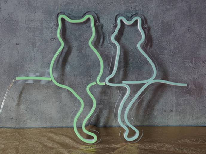 neon Dwa kotki 40x30c m